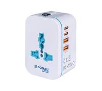 DONAU TRAVEL Adattatore universale da viaggio in tutto il mondo, con 2 USB-C, 2 USB-A/caricatore rapido/bianco/per Europa, Inghilterra, Stati Uniti, Australia, Cina, Canada, adattatore di