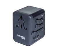 DONAU TRAVEL Adattatore universale da viaggio in tutto il mondo, con 2 USB-C, 2 USB-A, nero, per Europa, Inghilterra, Stati Uniti, Australia, Cina, Canada, adattatore di alimentazione internazionale