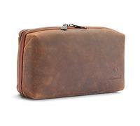 DONBOLSO Borsa Tech Chicago | Borsa Organizer in Pelle Fatta a Mano | Borsa Accessori per Elettronica | Borsa Porta Cavi per Viaggi, Ufficio e Università | Vintage Marrone