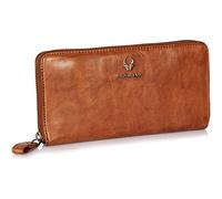DONBOLSO Portafoglio Donna Lisbona | Porta Carte di Credito da Donna in Vera Pelle Nappa | Marsupio Pelle XL con 13 Scomparti per Carte e Protezione RFID | Cognac