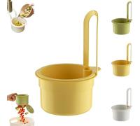 Dondepiso Sink Strainer, Kitchen Sink Food Waste Catcher, Faucet Hanging Strainer, Press Automatic Dumping Kitchen Draining Basket, for Food Wastes, for Kitchens (Yellow)