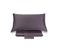 Dondi Home Completo Lenzuola Resort in raso di cotone tinta unita Matrimoniale Cenere