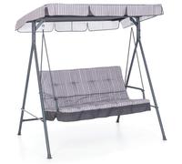 Dondolo 3 Posti da Giardino 160x118x160 cm in Ferro e Poliestere Pemba Antracite