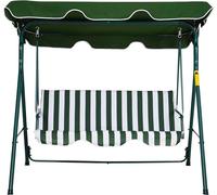 Dondolo 3 Posti da Giardino cm in Acciaio Becker Swing Bianco e Verde