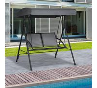 Dondolo a 2 Posti da Giardino con Tettuccio Regolabile, 140x118x162cm Grigio
