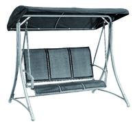 VERDELOOK Amalfi, Dondolo in Acciaio a 3 posti con tettuccio, 178x113 h165 cm, Grigio, per arredo Giardino
