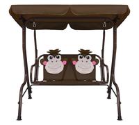 Dondolo a Panchina per Bambini Marrone 115x75x110 cm in Tessuto
