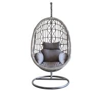 Dondolo a sospensione da giardino in acciaio e wicker con cuscino Swing