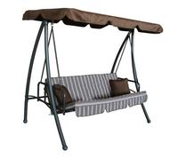 Dondolo Antigua con Cuscini 208x116x168 h cm in Acciaio Marrone