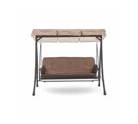 My_garden Bali Dondolo, 3 Posti Large, Funzione Reclinabile Letto, Beige
