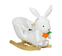Animale a Dondolo a forma di Coniglio con Suoni e Cintura di Sicurezza, 60x33x50 cm, Bianco
