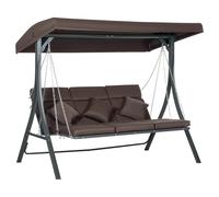 Dondolo da Giardino 3 Posti 198x118x168 cm Sedute Separate con Chaise Longue Marrone