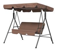 Dondolo da Giardino a 3 Posti con Cuscini 172x110x153 cm Marrone e Nero