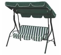 Dondolo da Giardino in Ferro 3 Posti Soriani Verde e Bianco