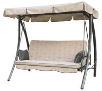 Dondolo da Giardino Reclinabile 3 Posti in Ferro Taddei Panama Beige