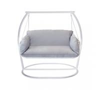 Dondolo due posti con struttura in metallo e cuscino imbottito grigio 150x160x105 cm Glasgow
