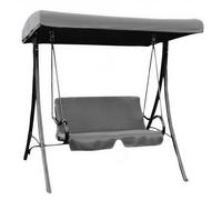DONDOLO GIARDINO 2 POSTI TETTO PARASOLE ALTALENA ACCIAIO CUSCINO RELAX GRIGIO