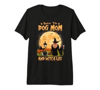Dondolo Il Cane Mamma e Strega Vita Confine Collie Halloween Maglietta Premium