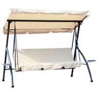 DONDOLO RECLINABILE LETTO OSCILLANTE 212x120xH167 CM 3 POSTI ACCIAIO PARASOLE