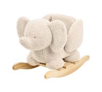 Nattou Dondolo per bambini n morbido tessuto di orsacchiotto, Elefante, Cintura di sicurezza inclusa, Allegro dondolio avanti e indietro, Circa 60 cm, Lapidou, Poliestere/legno, Colori della natura