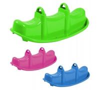 Dondolo per Bambini 3 Posti Plastica Colorata con Maniglie Resistenti