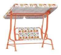 Dondolo Per Bambini Altalena Da Giardino 2 Posti 112x75x120cm Arancione