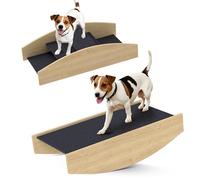 Dondolo per cani PawHut 2 in 1, dondolo in legno per agilità per cani, rampa per agilità per cani di piccola e media taglia sotto i 15 kg, per l'equilibrio e la fiducia in se stessi, 80 x 39,5 x 20 cm