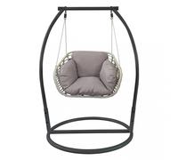 Dondolo posto singolo con struttura in metallo e cuscino morbido e confortevole 105x156xH105 cm da esterno