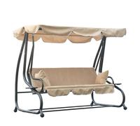 Dondolo Reclinabile a Letto 3 Posti Con Cuscini Parasole e Tettuccio Regolabile