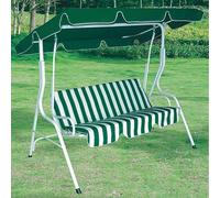 Dondolo Sofa 3 Posti in Acciaio Verniciato Telo Bianco/Verde