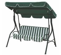 Dondolo Sofà da Giardino 3 Posti in Acciaio Bauer Verde e Bianco