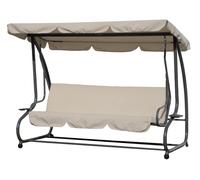 Dondolo Sofà Letto da Giardino 3 Posti in Acciaio Bauer Beige