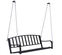 Dondolo Sospeso 2 Posti da Giardino in Metallo Nero