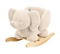 Nattou Dondolo per bambini n morbido tessuto di orsacchiotto, Elefante, Cintura di sicurezza inclusa, Allegro dondolio avanti e indietro, Circa 60 cm, Lapidou, Poliestere/legno, Colori della natura