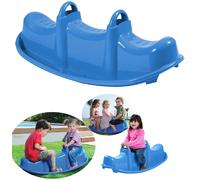 Dondolo Trio 3 Posti per Bambini Gioco Cavalcabile Giardino Esterno Interno BLU