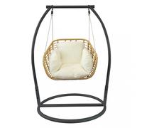 Dondolo un posto singolo struttura in metallo circolare con cuscino 105x156x105 cm Gleces