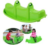 Dondolo Verde 3 Posti per Bambini Gioco Giardino Esterno Interno Cavalcabile