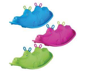 Dondolotto da Giardino per Bambini Modello Hippo - 3 Posti in Plastica Colorata