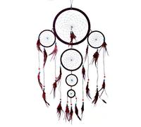 DonDon Acchiappasogni Dreamcatcher grande XXL con perle e vere piume Marrone - Ø 28 cm