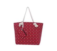 DonDon Borsa da spiaggia grande con chiusura zip 58 x 38 x 18 cm Shopper stile marinaro rosso
