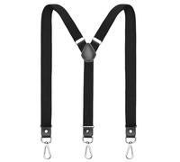 DonDon Bretelle Uomo eleganti nere extra forte clip bretelle uomo lavoro per pantaloni da lavoro e abito Smoking lungo, stretto o largo, a forma di Y o di X