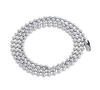 DonDon - Collana da uomo in acciaio inox, catena a sfera, 60 cm e acciaio inossidabile, colore: argento, cod. C19_us