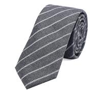 DonDon cravatta di cotone stretta a righe da uomo 6 cm - grigio rigato