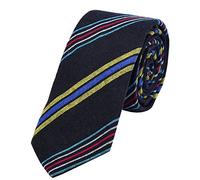 DonDon cravatta di cotone stretta a righe da uomo 6 cm - nero rigato