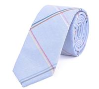 DonDon cravatta stretta a righe da uomo 6 cm cotone - blu chiaro rigato