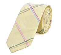 DonDon cravatta stretta a righe da uomo 6 cm cotone - giallo pastello rigato