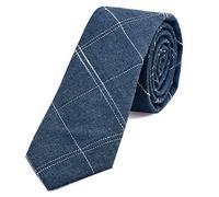 DonDon cravatta stretta a righe da uomo 6 cm cotone - jeans blu rigato