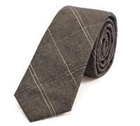 DonDon cravatta stretta a righe da uomo 6 cm cotone - marrone rigato