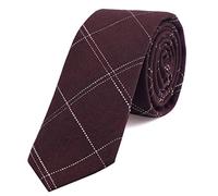 DonDon cravatta stretta a righe da uomo 6 cm cotone - rosso bordeaux rigato