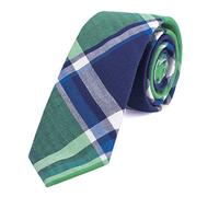 DonDon cravatta stretta a righe e a quadri da uomo 6 cm cotone - verde